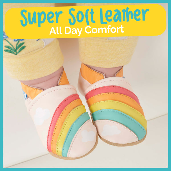 Rainbow Soft Leather Baby Shoes