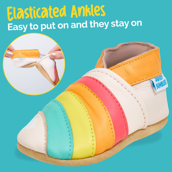 Rainbow Soft Leather Baby Shoes