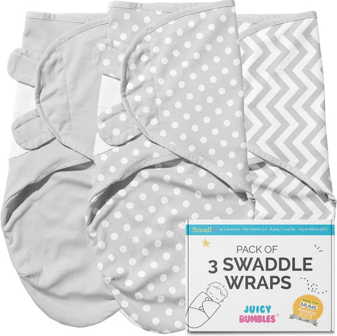 Baby Swaddle Wrap - Pack of 3 Swaddle Blankets - 100% Cotton OEKO-TEX® STANDARD 100