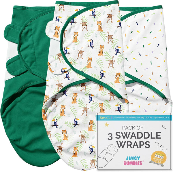 Baby Swaddle Wrap - Pack of 3 Swaddle Blankets - 100% Cotton OEKO-TEX® STANDARD 100