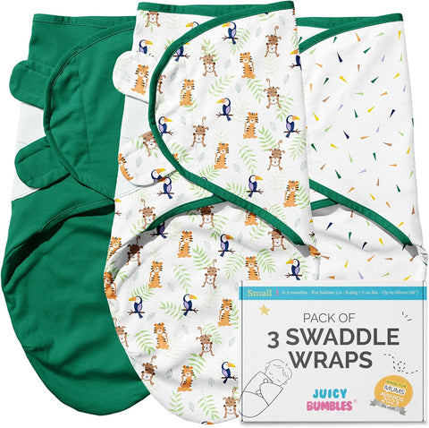Baby Swaddle Wrap - Pack of 3 Swaddle Blankets - 100% Cotton OEKO-TEX® STANDARD 100