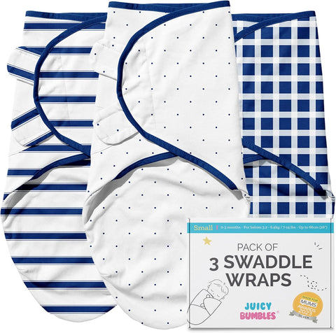 Baby Swaddle Wrap - Pack of 3 Swaddle Blankets - 100% Cotton - OEKO-TEX® STANDARD 100