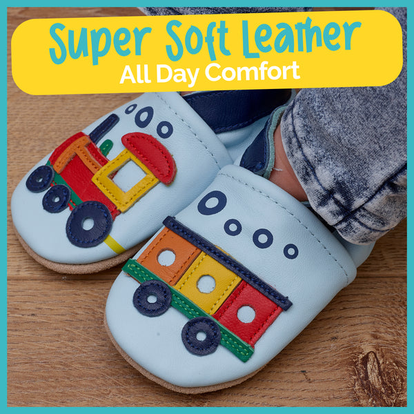Train Soft Leather Baby Shoes