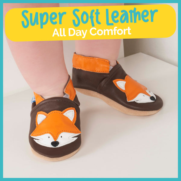 Brown Fox Soft Leather Baby Shoes