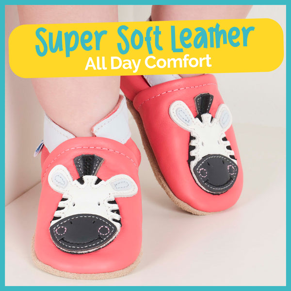 Zebra Soft Leather Baby Shoes