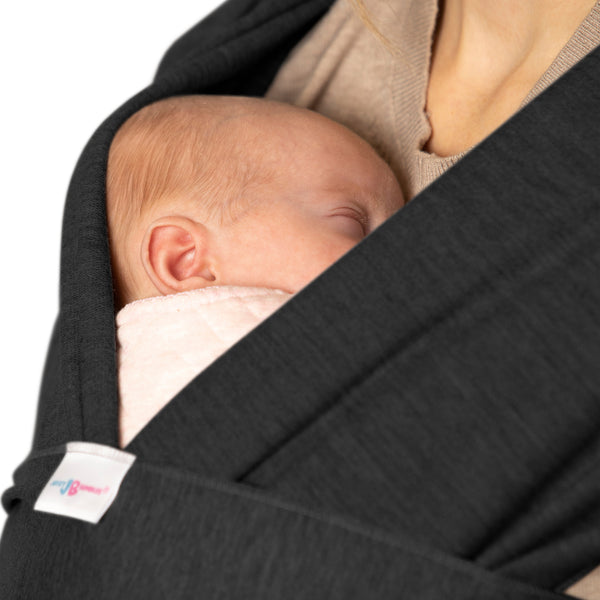 Baby Sling - Baby Wrap Carrier for Newborn to 35 lbs Infant with 3 Carrying Positions - Black