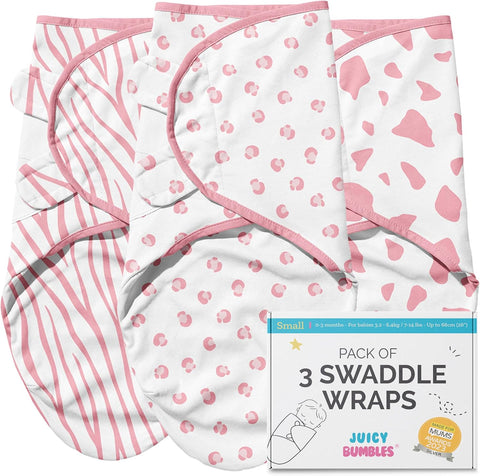 Baby Swaddle Wrap - Pack of 3 Swaddle Blankets - 100% Cotton OEKO-TEX® STANDARD 100