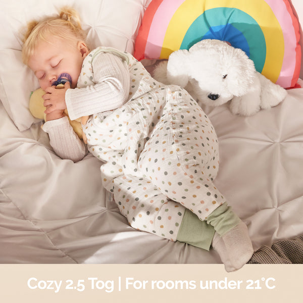 Baby Sleeping Bag with Legs Winter 2.5 Tog - 1 to 4 years Old - Muslin Cotton OEKO-TEX® STANDARD 100