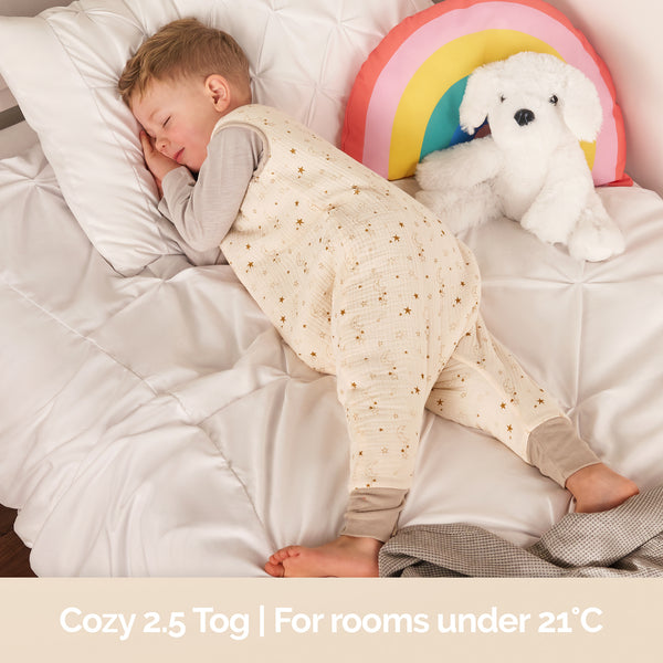 Baby Sleeping Bag with Legs Winter 2.5 Tog - 1 to 4 years Old - Muslin Cotton OEKO-TEX® STANDARD 100