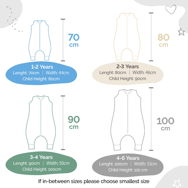 Baby Sleeping Bag with Legs Winter 2.5 Tog - 1 to 4 years Old - Muslin Cotton OEKO-TEX® STANDARD 100