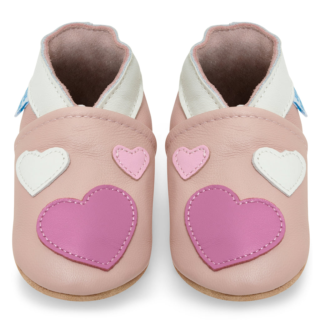 Baby Shoes Pink Hearts