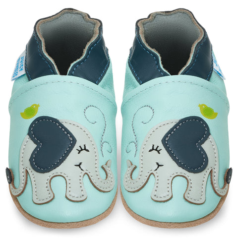 Blue Elephant Soft Leather Baby Shoes