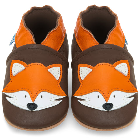 Brown Fox Soft Leather Baby Shoes